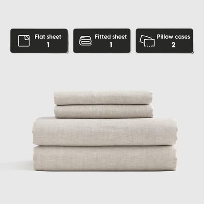 Stone-Washed French Flax Linen Sheets Set