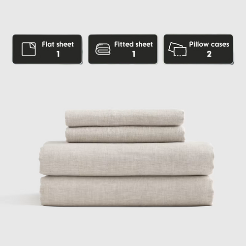Stone-Washed French Flax Linen Sheets Set
