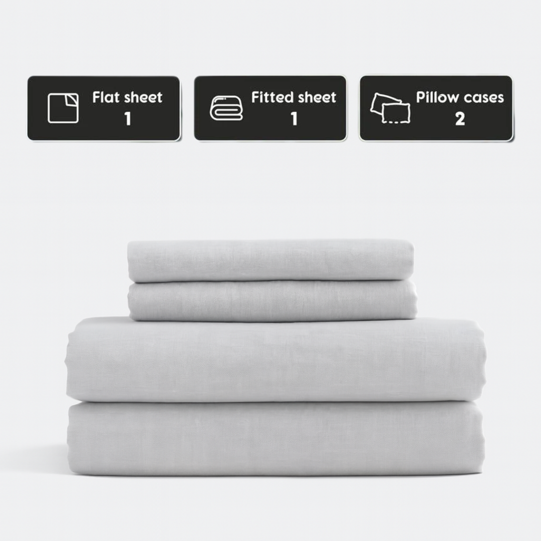 Stone-Washed French Flax Linen Sheets Set