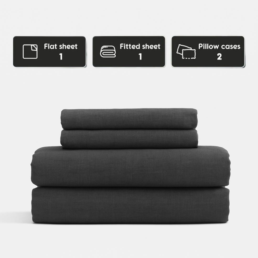 Stone-Washed French Flax Linen Sheets Set