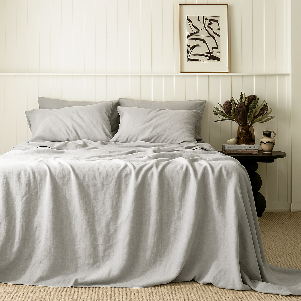 Stone-Washed French Flax Linen Sheet Set