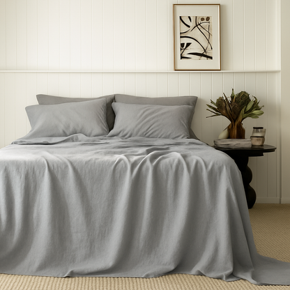 Stone-Washed French Flax Linen Sheet Set