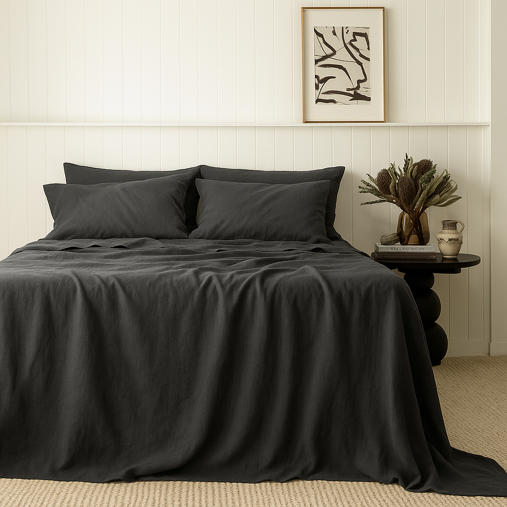 Stone-Washed French Flax Linen Sheet Set