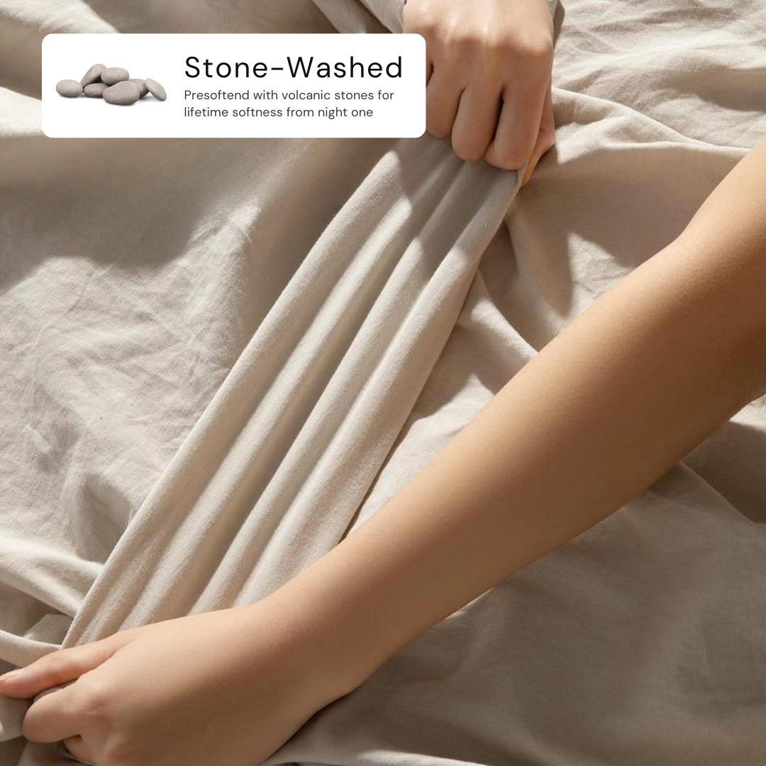 Stone-Washed French Flax Linen Sheet Set