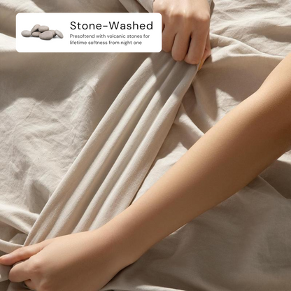 Stone-Washed French Flax Linen Sheet Set