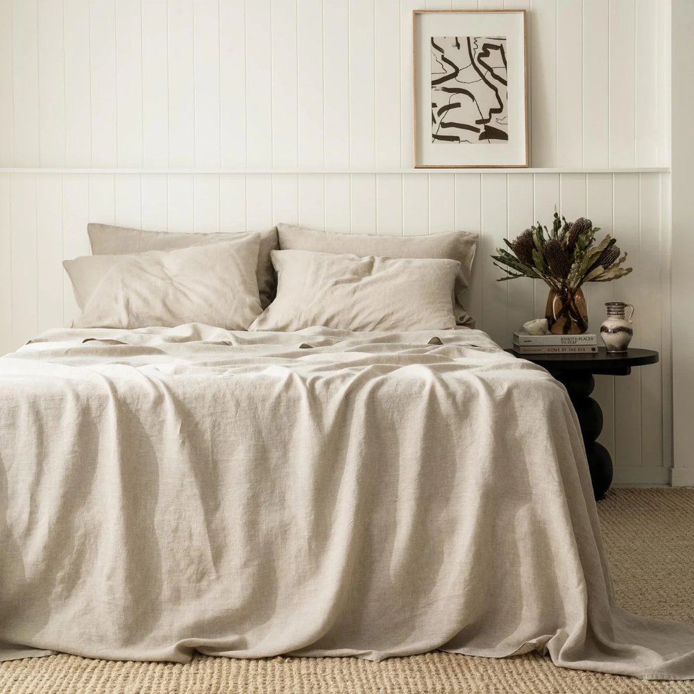 Stone-Washed French Flax Linen Sheet Set